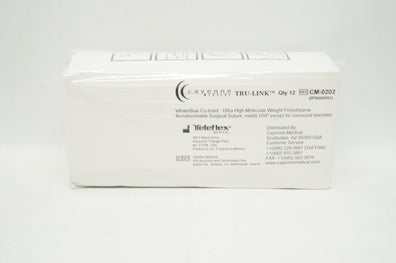 Teleflex CM-0202 Cayenne Tru-Link White/Blue Co-Braid Surgical Suture-Boxof12(x)